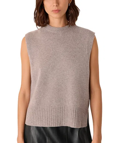 Whistles Sleeveless Wool Top In Gray