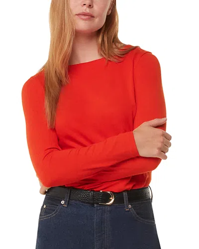 Whistles Slim Fit Boat Neck Top In Red