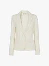 Whistles Slim Jersey Jacket In Ivory