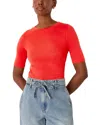 Whistles Womens Red Round-neck Relaxed-fit Short-sleeve Cotton T-shirt