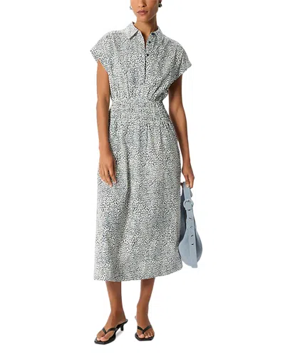 Whistles Smocked Waist Midi Dress In Multi