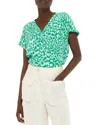 Whistles Womens Multi-coloured Smooth Leopard-print Short-sleeve Woven Blouse In Green/mutli