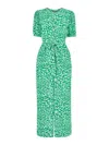 Whistles Womens Multi-coloured Smooth Leopard-print Puff-sleeve Woven Jumpsuit In Green/multi