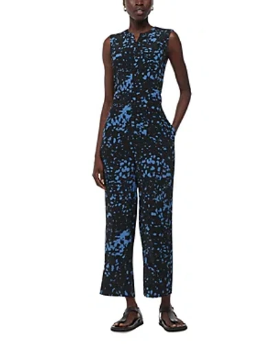 Whistles Smudged Spot Drew Jumpsuit In Black/multi