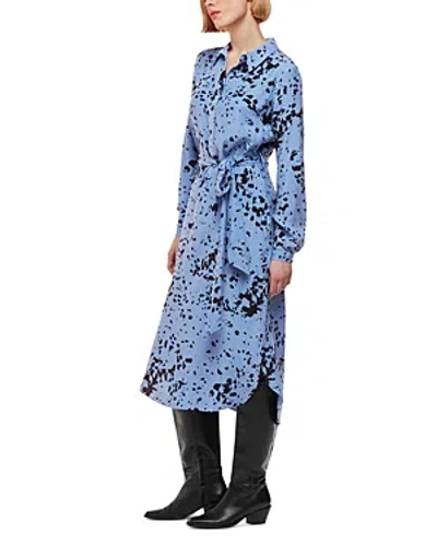 Whistles Smudged Spot Shirt Dress In Blue/multi