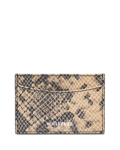 Whistles Snake Embossed Card Holder In Snake Print
