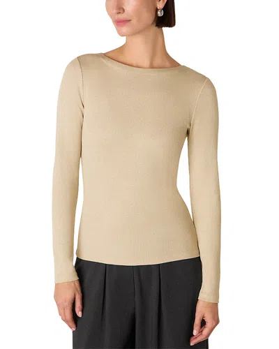 Whistles Sparkle Rib Jersey Top In Neutral