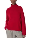 Whistles Split Funnel Knit Sweater In Red