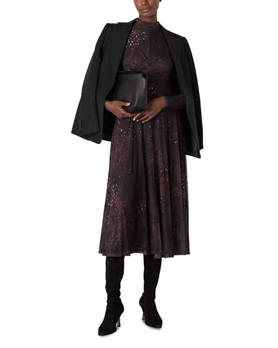 Whistles Spotted Animal Mesh Dress In Multi