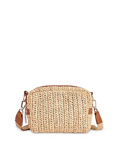 Whistles Straw Bibi Crossbody In Burgundy