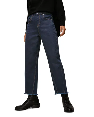 Whistles Stretch Barrel Jeans In Dark Denim In Blue