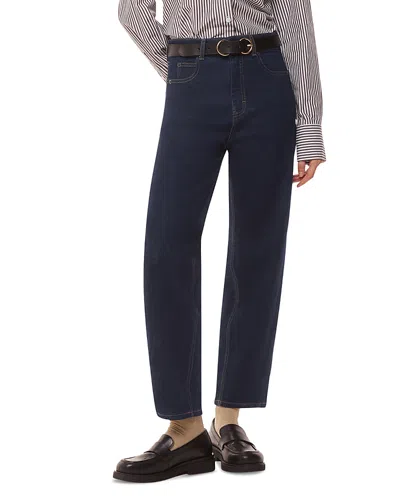 Whistles Stretch Barrel Leg Jeans In Dark Denim