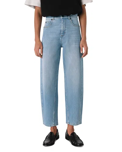 Whistles Stretch Barrel Leg Jeans In Light Blue