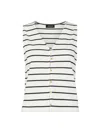 Whistles Stripe Button Front Tank, Size L In Multicolour