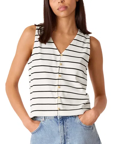 WHISTLES STRIPED BUTTON FRONT TANK TOP