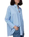 Whistles Striped Oversized Shirt In Blue/multi