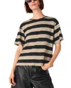 Whistles Womens Black Wide-striped Short-sleeve Cotton T-shirt Xs In Multi