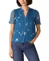 Whistles Sunbleached Floral Blouse In Blue Multi