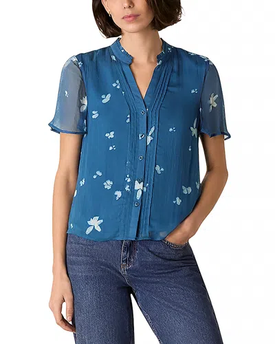 Whistles Sunbleached Floral Blouse In Multi-coloured