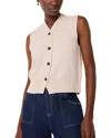 Whistles Wool V Neck Button Front Tank In Oatmeal