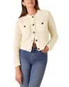 Whistles Wool Mix Textured Cardigan In Ivory