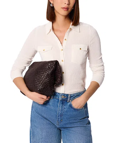 Whistles Textured Detail Jersey Shirt In White