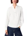 Whistles Textured Frill Top In White