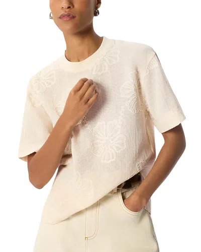 Whistles Textured Jersey Top In Gold