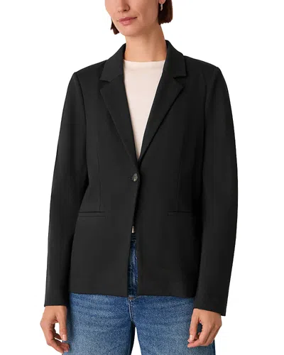 Whistles Textured Ponte Stretch Blazer In Black