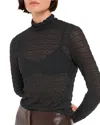 Whistles Textured Ruched Top In Black