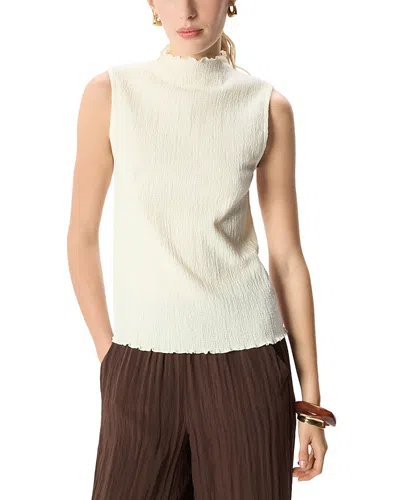 Whistles Textured Sleeveless Top In Neutral