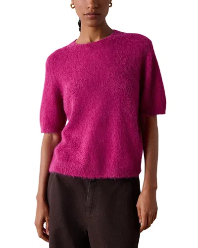 Whistles Textured Sweater Tee In Purple