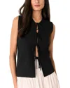 Whistles Womens Black Tie-front Sleeveless Stretch-knit Tank Top In Black