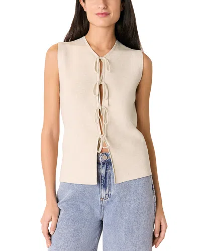 Whistles Tie Front Tank In Neutral
