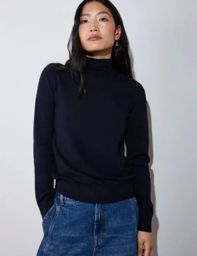 Whistles Tie Neck Detail Knit Jumper In Blue