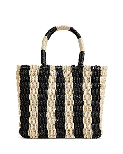 Whistles Womens Cream Tillie Mini Stripe-print Straw Tote Bag In Neutral