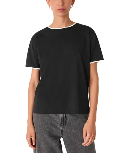 Whistles Tipped Tee In Black