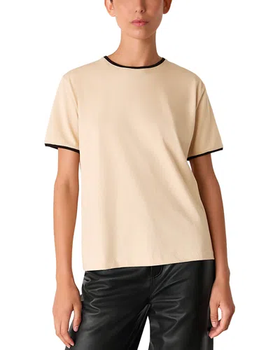 Whistles Tipped Tee In Brown