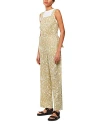 Whistles Tropical-print Wide-leg Woven Jumpsuit In Khaki/multi