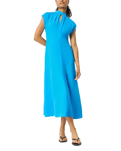Whistles Twist Neck Midi Dress In Blue