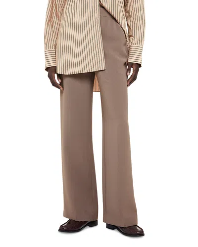 Whistles Ultimate Full Length Trousers In Taupe