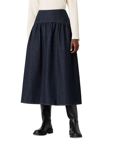 Whistles Waisted Midi Skirt In Blue