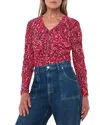 Whistles Waving Leopard Gathered Top In Pink/multi