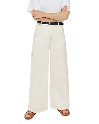 Whistles Wide Leg Cargo Jeans In White