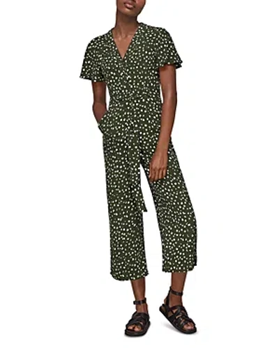 Whistles Wild Leopard Corey Jumpsuit In Green/multi