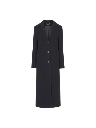 Whistles Womens Navy Amalia Single-breasted Wool-blend Coat