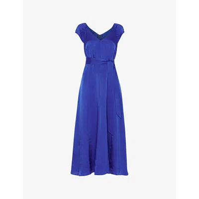 Whistles Arie Twist Front Dress In Cobalt Blue