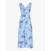Whistles Bamboo Blossom Ruffle Dress In Multi-coloured