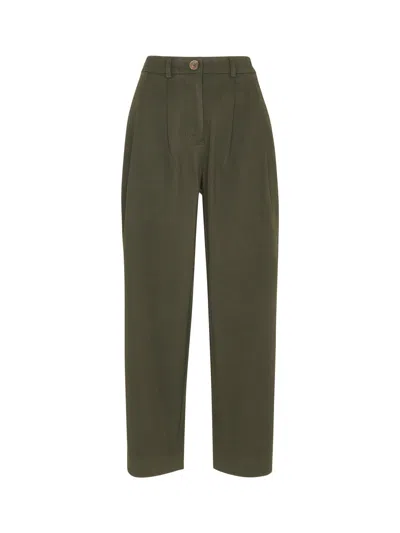 Whistles Women's Bethany Barrel Leg Trouser In Green