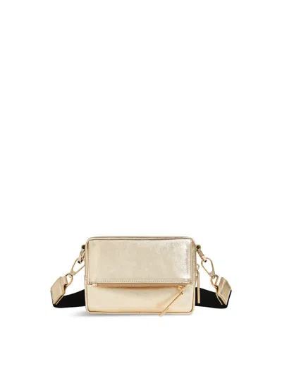 Whistles Bibi Metallic-leather Cross-body Bag In Gold